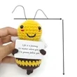 Mini Funny Knitted Wool Toy with Positive Card | https://www.bestnamebadges.com