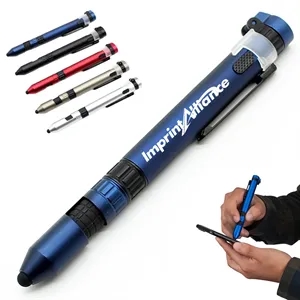 6 in 1 Tactical Multi Tool Compass LED Stylus Pen