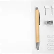 Natural Bamboo Retractable Ballpoint Pen | https://www.bestnamebadges.com