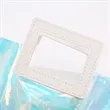 Holographic PVC Transparent Tote Bag with Leather Handle | https://www.bestnamebadges.com