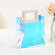Holographic PVC Transparent Tote Bag with Leather Handle | https://www.bestnamebadges.com