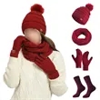 Premium Knit Winter Warmth Beanie Scarf Glove Sock Set | https://www.bestnamebadges.com