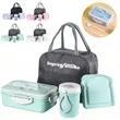Portable Insulated Lunch Bag With Bento Box Container Set | https://www.bestnamebadges.com