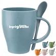 12oz. Wheat Straw Coffee Mug with Spoon and Handle | https://www.bestnamebadges.com
