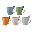 12oz. Wheat Straw Coffee Mug with Spoon and Handle | https://www.bestnamebadges.com