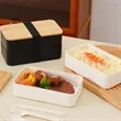 Stackable Bamboo Top Bento Lunch Box With Insulated Bag Set | https://www.bestnamebadges.com