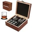 Premium Whiskey Stones And Crystal Glass Gift Set With Box | https://www.bestnamebadges.com