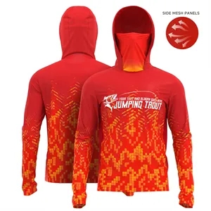 Men's 180 GSM Sunproof Fishing Hoodie With Neck Gaiter