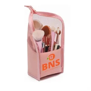 Cosmetic Brush Organizer Bag, Stand-Up Storage for Makeup