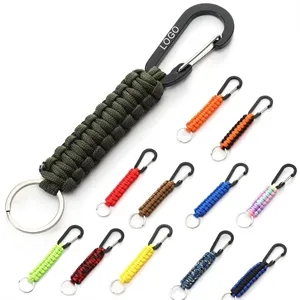 Survival Paracord Keychain With Carabiner