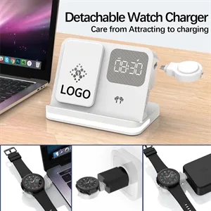 3 in 1 Wireless Charging Station for Apple Devices with Alar