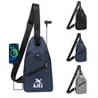 Customizable Crossbody Chest Bag USB Port | https://www.bestnamebadges.com