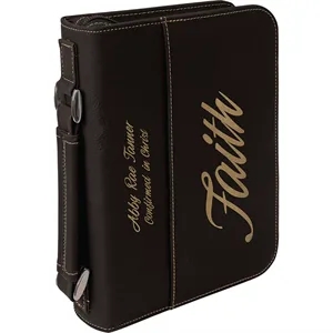 6 3/4"x9 1/4" Black & Gold Leatherette Book/Bible Cover