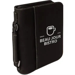 6 3/4"x9 1/4" Black & Silver Leatherette Book/Bible Cover