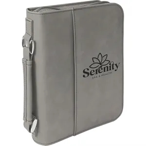 6 3/4"x9 1/4" Gray Leatherette Book/Bible Cover