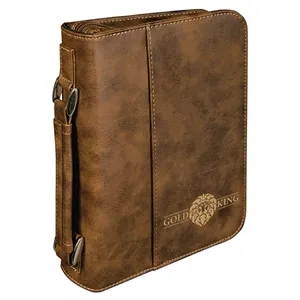 6 3/4"x9 1/4" Rustic & Gold Leatherette Book/Bible Cover
