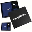 4-Piece PU Leather Notebook Pen Key Ring Business Gift Set | https://www.bestnamebadges.com