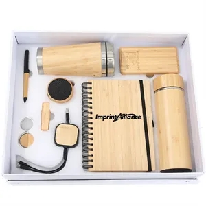 Sustainable 9-Piece Bamboo Tech And Office Business Gift Set