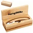 Professional Wood Handle Waiter's Corkscrew In Bamboo Box | https://www.bestnamebadges.com