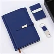 4-Piece PU Leather Notebook Pen Key Ring Business Gift Set | https://www.bestnamebadges.com
