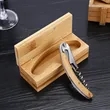 Professional Wood Handle Waiter's Corkscrew In Bamboo Box | https://www.bestnamebadges.com