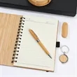 Sustainable Bamboo 5-Piece Notebook Pen Coaster Gift Set | https://www.bestnamebadges.com