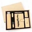 Sustainable Bamboo 8-Piece Power Bank Notebook Gift Set | https://www.bestnamebadges.com
