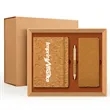 Sustainable Cork Wireless Charging Mouse Pad Notebook Set | https://www.bestnamebadges.com