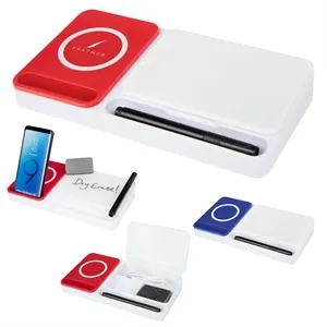 Desk Organizer With Wireless Charger & Dry Erase Board | https://www.bestnamebadges.com