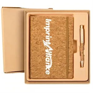 Eco Friendly Natural Cork Notebook And Ballpoint Pen Set