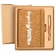 Eco Friendly Natural Cork Notebook And Ballpoint Pen Set | https://www.bestnamebadges.com