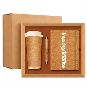 Sustainable Cork Tumbler Notebook And Pen 3-Piece Gift Set