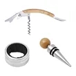 3-Piece Bamboo Wine Accessory Gift Set | https://www.bestnamebadges.com
