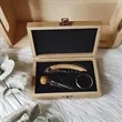 3-Piece Bamboo Wine Accessory Gift Set | https://www.bestnamebadges.com
