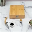 3-Piece Bamboo Wine Accessory Gift Set | https://www.bestnamebadges.com