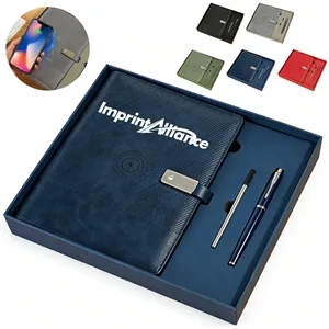 Multifunctional A5 Wireless Charging Notebook Power Bank Set