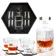 Crystal Whiskey Decanter & 4-Glass Gift Set in Hexagonal Box | https://www.bestnamebadges.com