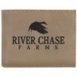 Light Brown Leatherette Bifold Wallets with Flip ID | https://www.bestnamebadges.com