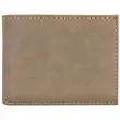 Light Brown Leatherette Bifold Wallets with Flip ID | https://www.bestnamebadges.com