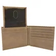 Light Brown Leatherette Bifold Wallets with Flip ID | https://www.bestnamebadges.com