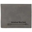 Gray Leatherette Bifold Wallets with Flip ID | https://www.bestnamebadges.com