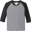 Port & Company Youth Core Blend 3/4-Sleeve Raglan Tee. | https://www.bestnamebadges.com