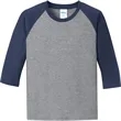 Port & Company Youth Core Blend 3/4-Sleeve Raglan Tee. | https://www.bestnamebadges.com