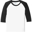 Port & Company Youth Core Blend 3/4-Sleeve Raglan Tee. | https://www.bestnamebadges.com