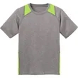 Sport-Tek Youth Heather Colorblock Contender Tee. | https://www.bestnamebadges.com