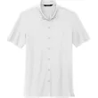 Mercer+Mettle Stretch Pique Full-Button Polo | https://www.bestnamebadges.com
