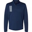 Adidas Men's 3-Stripes Double-Knit Quarter-Zip Pullover -... | https://www.bestnamebadges.com