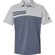 Adidas Men's Heathered Colorblocked 3-Stripes Polo - A508 | https://www.bestnamebadges.com