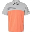 Adidas Men's Heathered Colorblocked 3-Stripes Polo - A508 | https://www.bestnamebadges.com