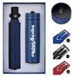 Automatic Umbrella & Temperature Display Thermos Gift Set | https://www.bestnamebadges.com